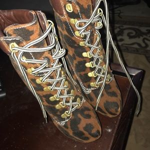 Leopard print boots